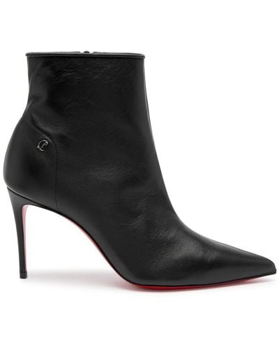 Christian Louboutin Sporty Kate 95 Leather Ankle Boots - Black