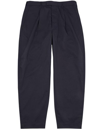 Fred Perry Tapered Cropped Chinos - Blue