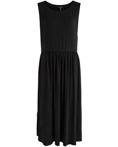 Eileen Fisher Stretch-Jersey Midi Dress - Black