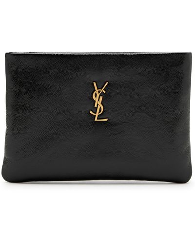 Saint Laurent Calypso Small Patent Leather Pouch - Black