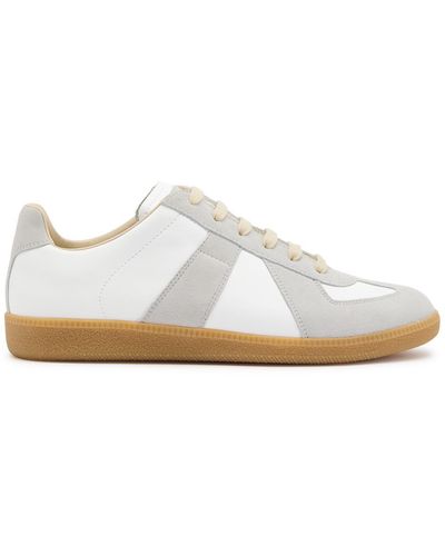 Maison Margiela Replica Panelled Leather Trainers - White