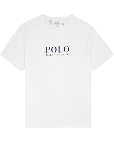 Polo Ralph Lauren Logo-Print Cotton Pyjama T-Shirt - White