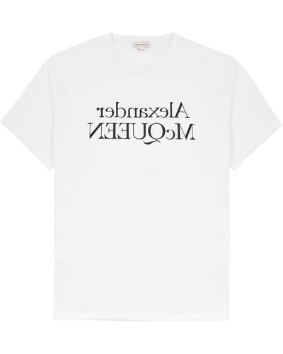 Alexander McQueen Logo-Print Cotton T-Shirt - White