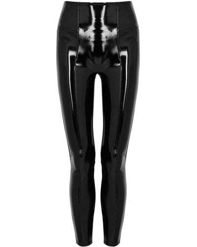 Spanx Patent Faux-Leather Leggings - Black
