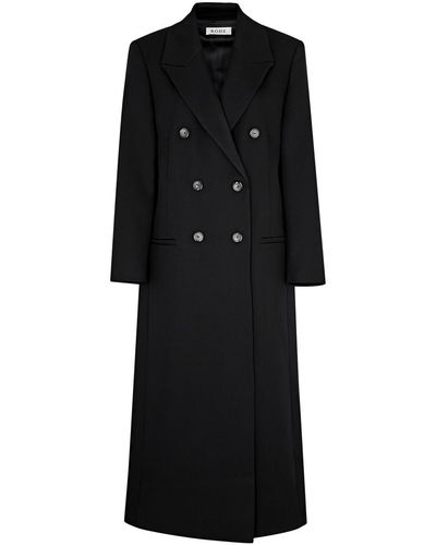 Rohe Double-breasted Wool Coat - Black