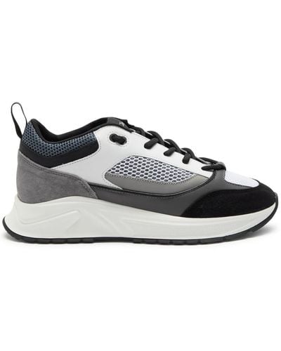 Cleens Essential Runner Paneled Mesh Sneakers - Gray