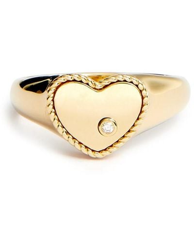 Yvonne Léon Baby Chevaliere Coeur 9Kt Pinky Ring - White