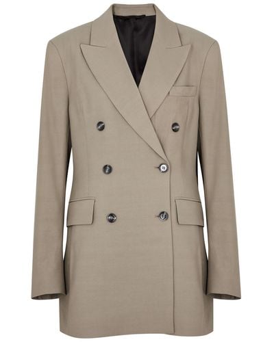 Acne Studios Double-Breasted Woven Blazer - Natural