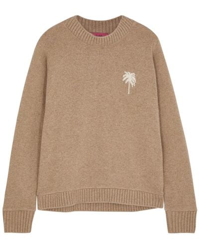 The Elder Statesman Palms Cashmere Sweater - Natural