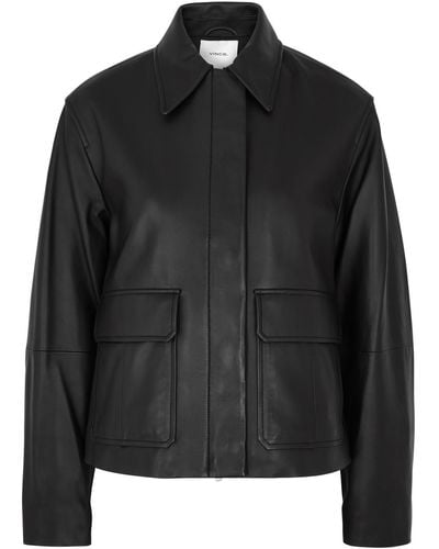 Vince Leather Jacket - Black