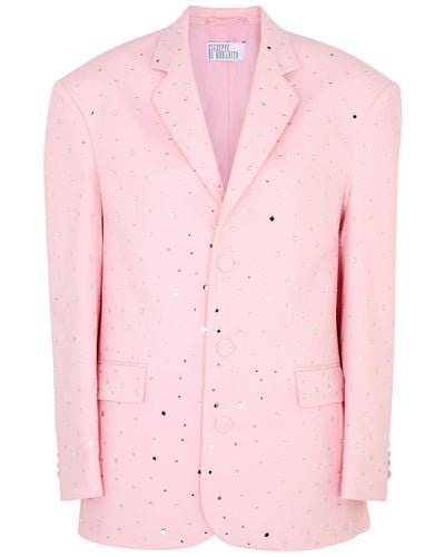 GIUSEPPE DI MORABITO Crystal-embellished Cotton-blend Blazer - Pink