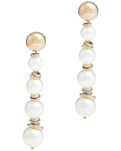 Rosantica Miranda Embellished Clip-on Drop Earrings - White