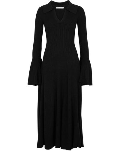 Palmer//Harding Assured Ribbed-knit Midi Dress - Black