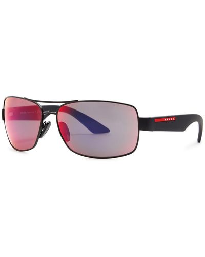 Prada Linea Rossa Aviator-style Sunglasses - Red
