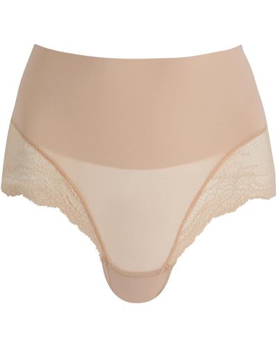 Spanx Undie-Tectable Lace-Trimmed Seamless Briefs - Natural