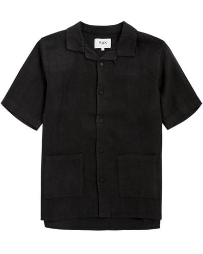 Wax London Ren Linen Shirt - Black