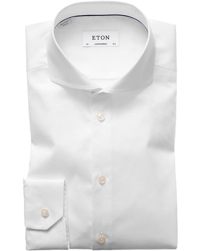 Eton White Extreme Cut Away Shirt - Contemporary Fit