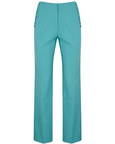 De La Vali Bar Costa Turquoise -blend Trousers - Blue