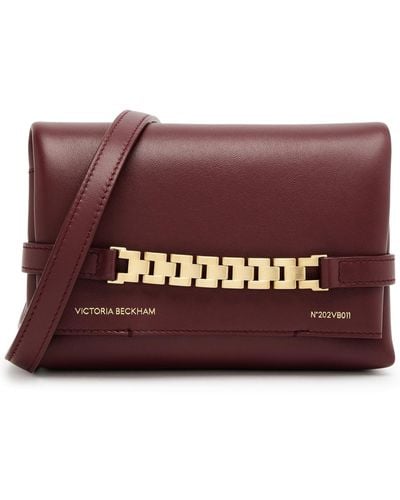 Victoria Beckham Chain Mini Leather Pouch - Purple