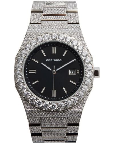 CERNUCCI Iced Crystal-Embellished Watch - Gray