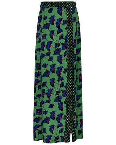 Diane von Furstenberg Latrice Floral-print Maxi Skirt - Green