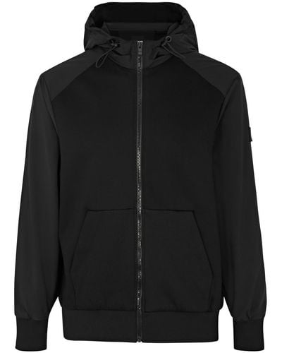 BOSS Hooded Panelled Jersey Jacket - Black