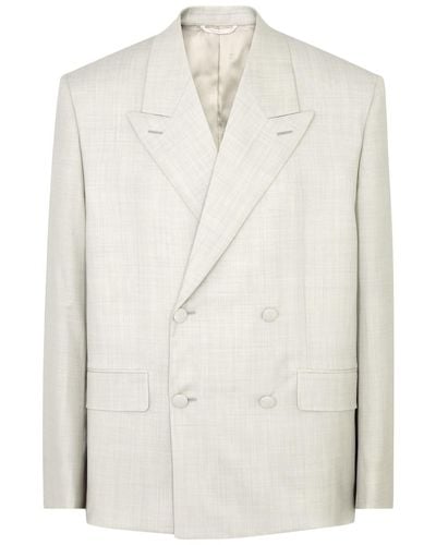 Givenchy Double-Breasted Wool Blazer - Natural