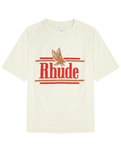 Rhude Rossa Logo-print Cotton T-shirt - White