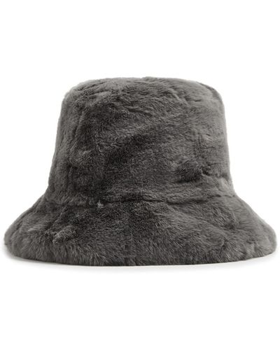 Jakke Hattie Faux Fur Bucket Hat - Black
