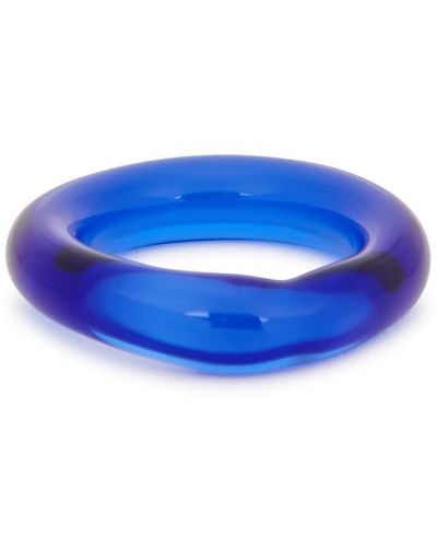 SANDRALEXANDRA Linear Dark Blue Glass Ring