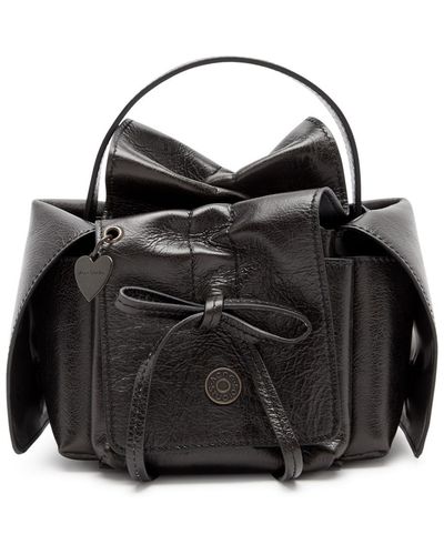 Acne Studios Rev Mini Crinkled Leather Top Handle Bag - Black