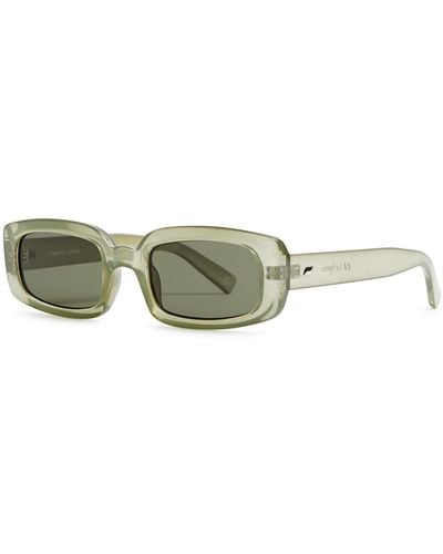 Le Specs Dynamite Rectangle-frame Sunglasses - Green