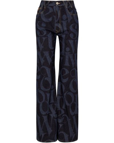 Vivienne Westwood Ray Logo-print Wide-leg Jeans - Blue