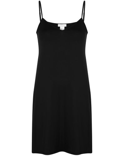 Hanro Satin Deluxe Slip Dress - Black