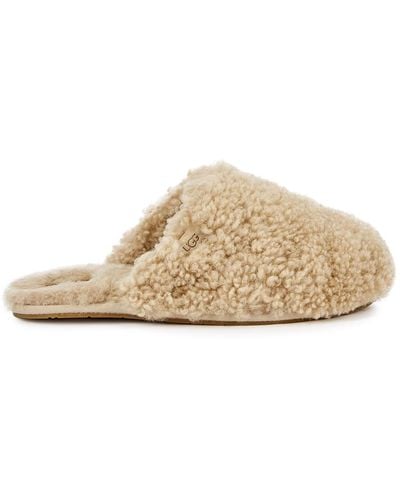 UGG Maxi Curly Shearling Slippers , Slippers, Slip On - Natural