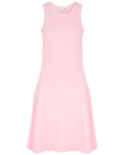 Victoria Beckham Bouclé Cotton-Blend Mini Dress - Pink