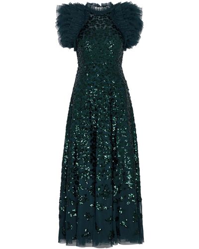 Needle & Thread Rose Sequin-embellished Tulle Gown - Green