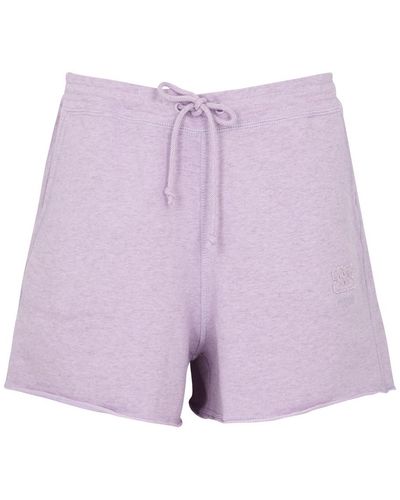 Ganni Isoli Cotton Shorts - Purple