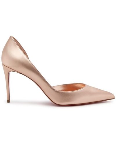 Christian Louboutin Iriza 85 Metallic Leather Court Shoes - Pink