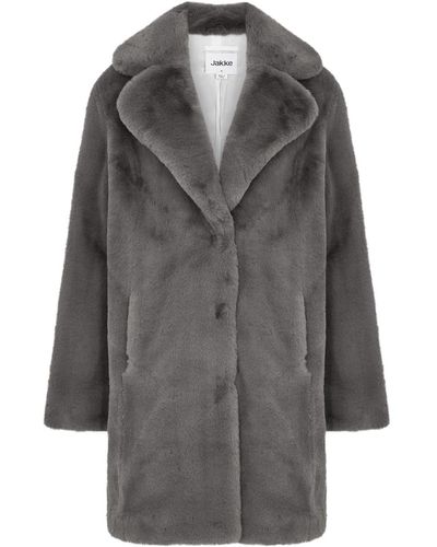 Jakke Heather Faux Fur Coat - Gray