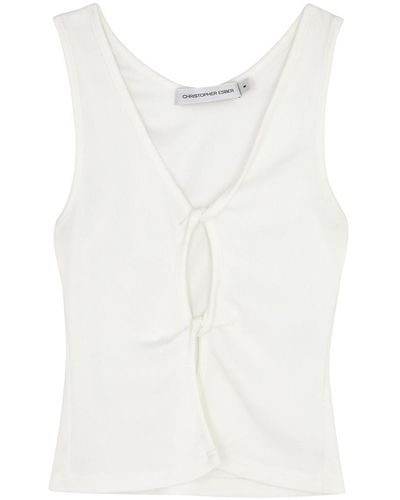 Christopher Esber Open Twist Ribbed Stretch-jersey Tank - White