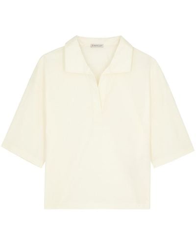 Moncler Panelled Cotton Polo Shirt - White