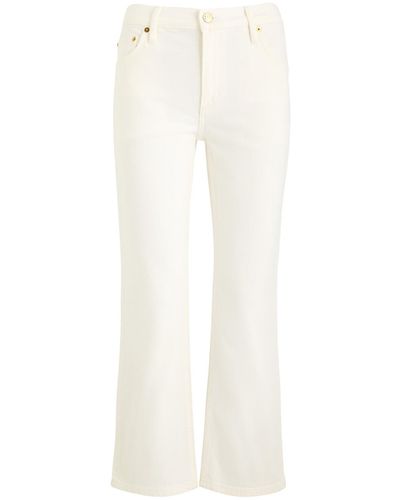 Tory Burch Cropped Kick-Flare Jeans - White