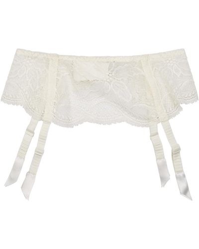 Simone Perele Eden Lace Suspender Belt - White