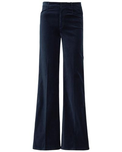 PAIGE Leenah Velvet Flared-leg Jeans - Blue