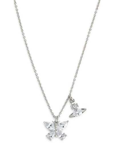 Vivienne Westwood Elianne Butterfly And Orb Necklace - Metallic