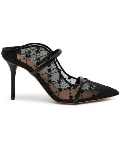 Malone Souliers Maureen 85 Floral-embroidered Mesh Pumps - Black