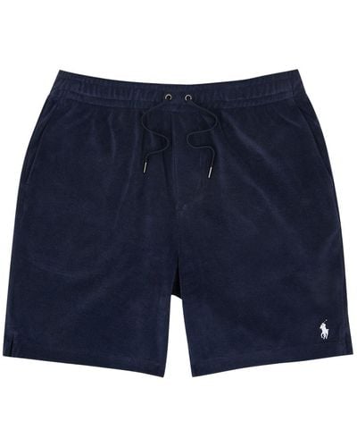 Polo Ralph Lauren Logo-Embroidered Terry Shorts - Blue