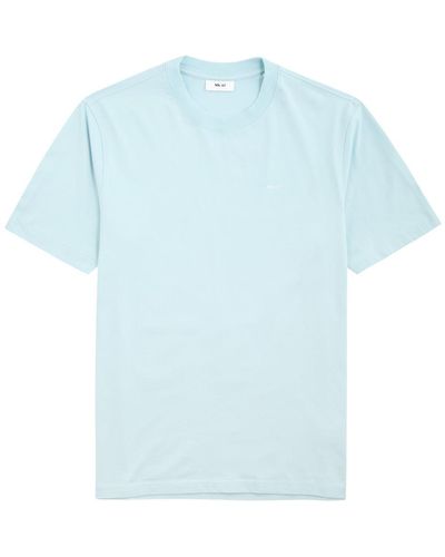 NN07 Adam Logo Cotton T-Shirt - Blue