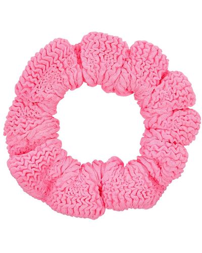 Hunza G Neon Seersucker Scrunchie - Pink